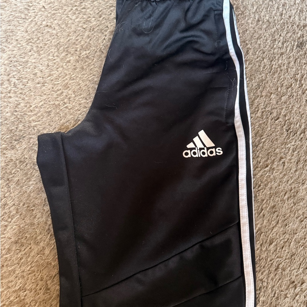 Adidas Women’s Black athleisure Joggers with White Stripes